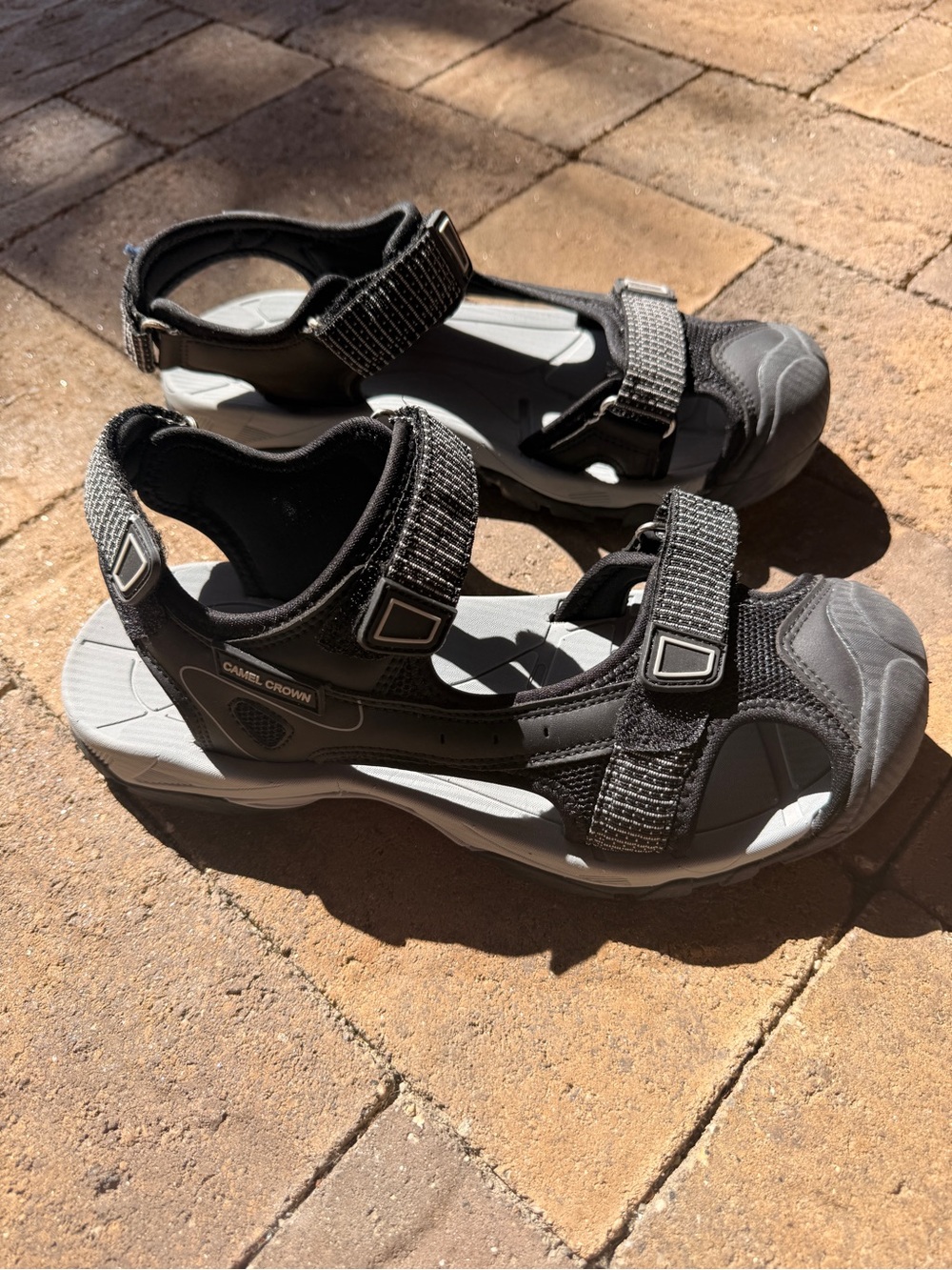 Women's Black and Gray Outdoor Sport Sandals